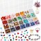 Crystal Beads for Ring Making, 28 Colors Chips and Gemstone Beads, Ring Making Kit with Plastic Box for Jewelry, Bracelets, Earring Making Supplies